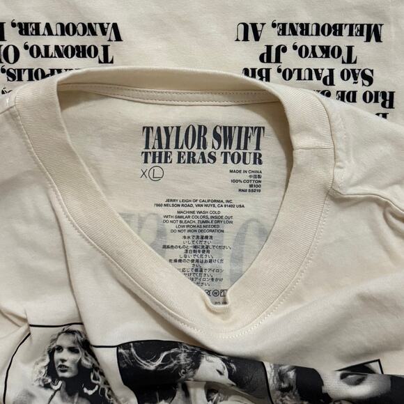NEW The Eras Tour Through Vancouver Beige Short Sleeve T-Shirt XL Taylor Swift - Picture 4 of 6